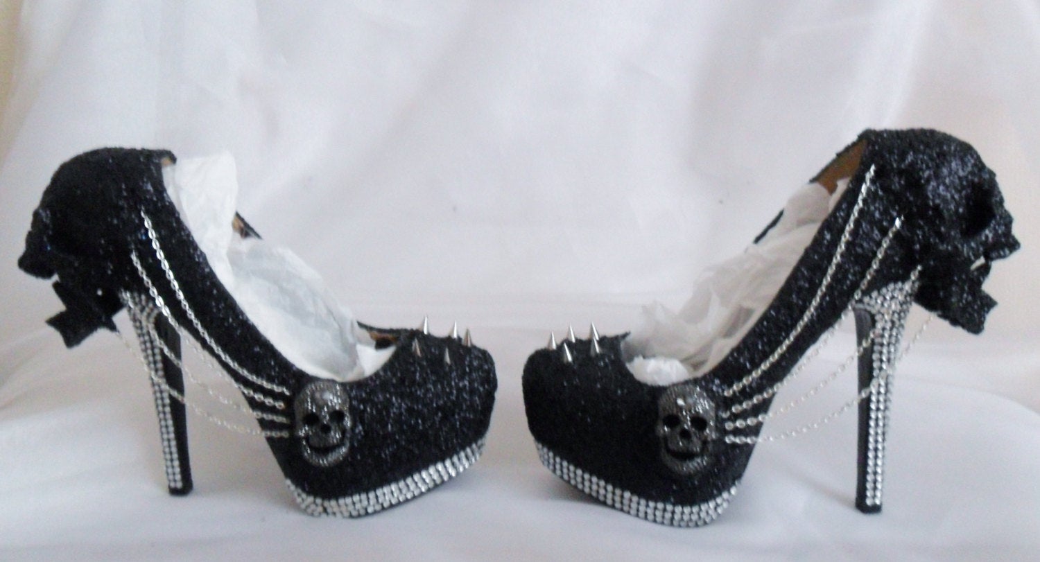 Gothic Punk Women's Chunky High Heel Shoes Sandals Platform PU Leather Big  Size | eBay